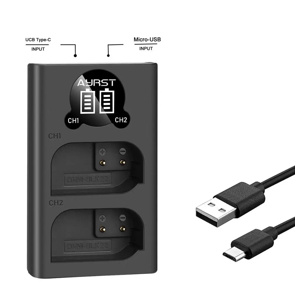 DMW-BLK22 DMWBLK22 BLK22 Dual USB Автомобильное зарядное устройство для цифрового фотоаппарата