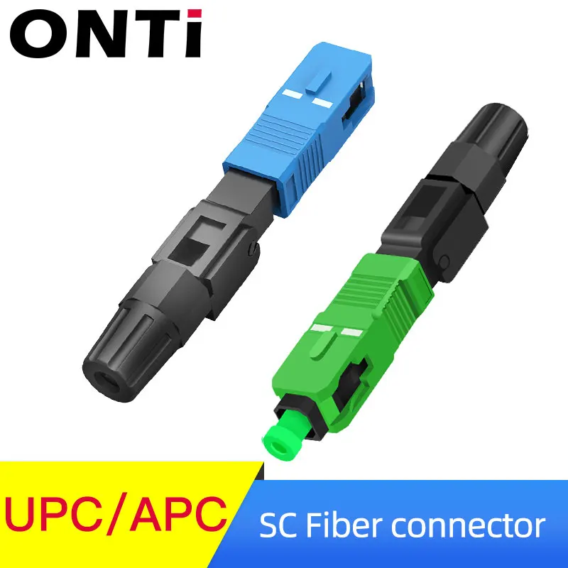 ONTi 200PCS FTTH SC APC Single Mode SC UPC Fiber Optic Quick Connector FTTH Fiber Optic 1