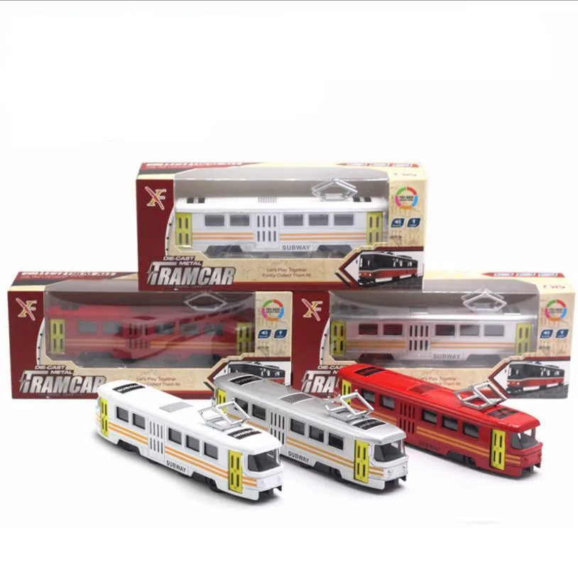 Koop 1 90 hoge simulatie legering tram model, simulatie geluid en licht muziek, metro bus speelgoed, originele verpakking nieuwe producten hot koop