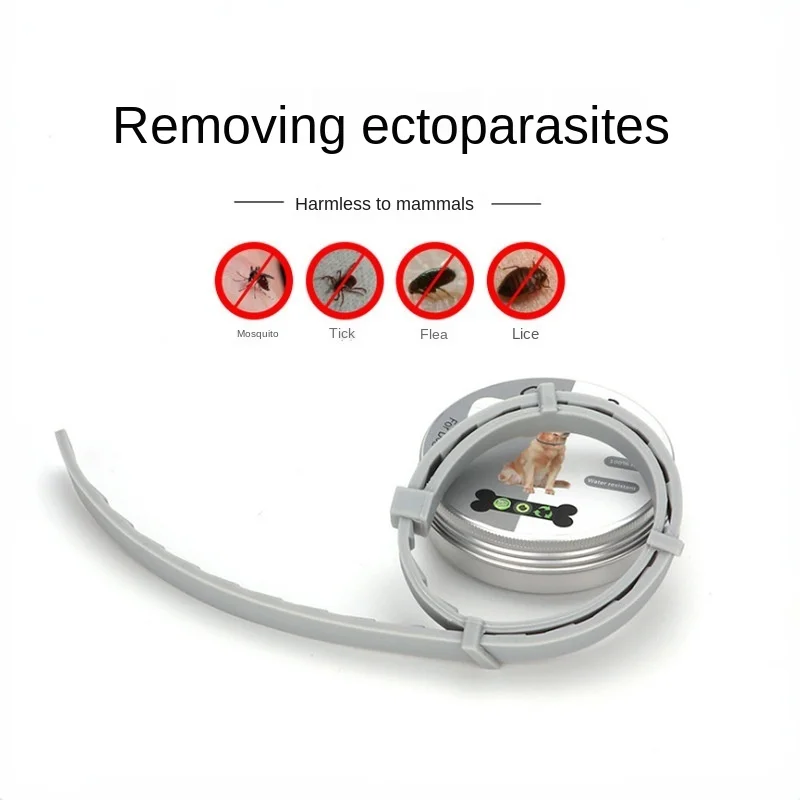 Retractable Deworming Dog Cat Collar 8 Month Anti Flea and Ticks