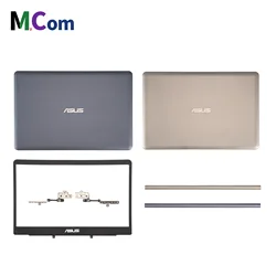 Funda superior para ASUS S4100, S4100V, S4200U, S410U, cubierta trasera LCD/bisel frontal/bisagras/cubierta de bisagra, plástico dorado/gris azul