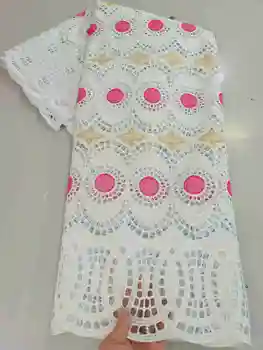 

Beautiful embroidery African cotton lace cloth party Swiss voile lace fabric NCH92(5yards/lot) many color