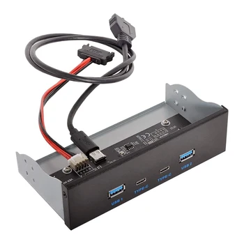

USB-C & USB 3.0 HUB 4 Ports Front Panel to Motherboard 20Pin Connector Cable for PC 5.25inch CD-ROM Bay