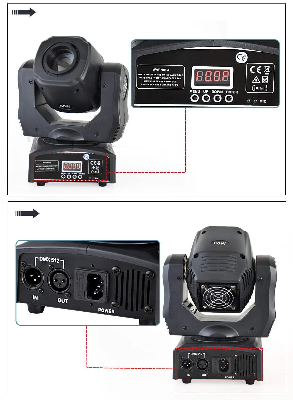 Iluminação de Palco 16chs 60 w Led Moving Head Spot Light Dmx Profissional Equipamento dj Gobo Luz 8 Phones & Accessories