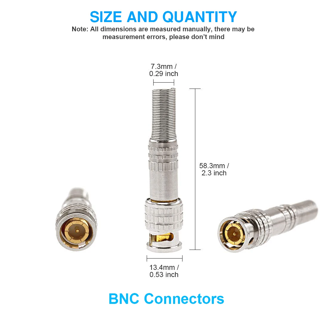 Горячая 10 шт. JR-B2-2 мужской solderless BNC Разъем для cctv камера системы