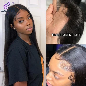 

HD Transparent Lace Wigs 13x1 T Part Peruvian Straight Human Hair Lace Wigs Remy 150% Wig Perruque Modern Show