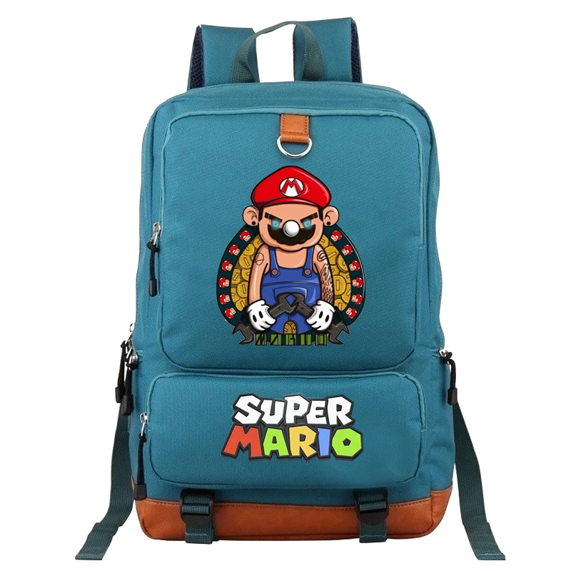 Супер рюкзак Марио школьные сумки на плечо для подростков дорожная сумка для ноутбука рюкзак - Цвет: B Green