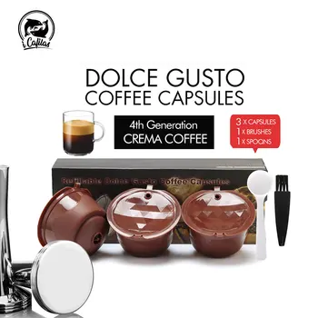 

Rich Crema for Nescafe Dolce Gusto Coffee Capusle Reusable Refillable Filter Espresso Coffee Cup with Tamper