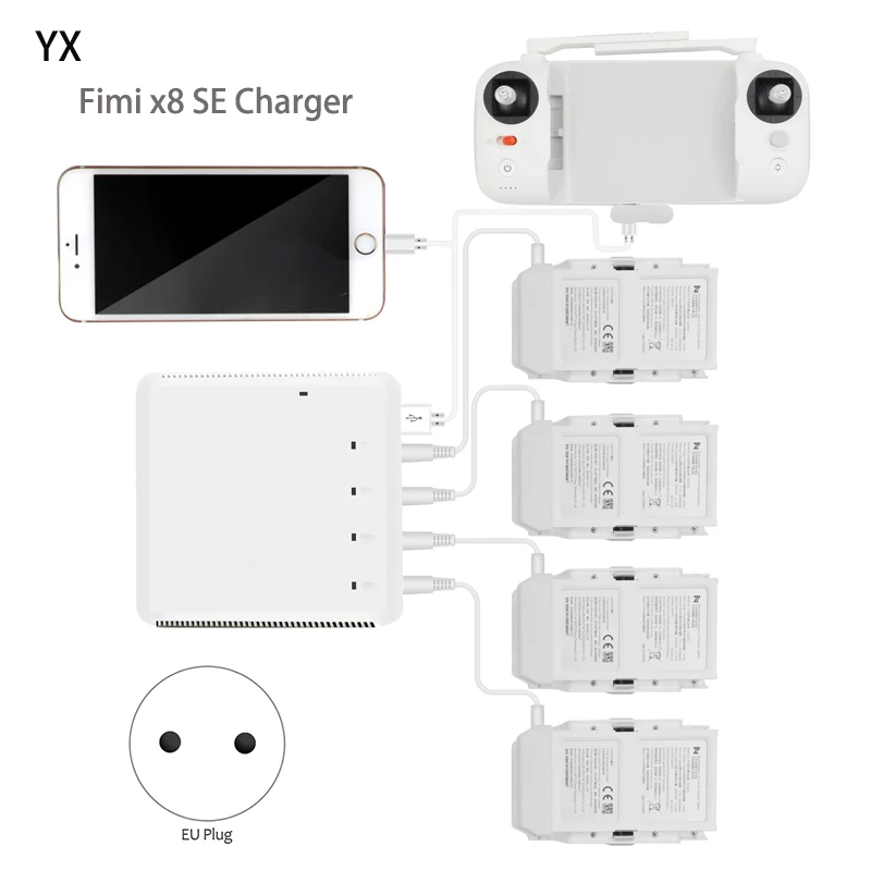 ABKT-FOR Xiaomi FIMI X8 SE Дрон Зарядное устройство 4-в-1 мульти-Зарядное устройство экономит время