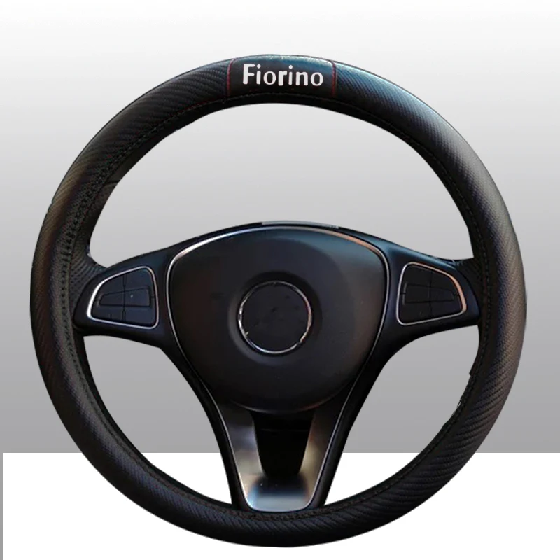 38 см автомобильный карбоновый кожаный чехол на руль для Fiat Fiorino, чехол на руль, автомобильные аксессуары для интерьера