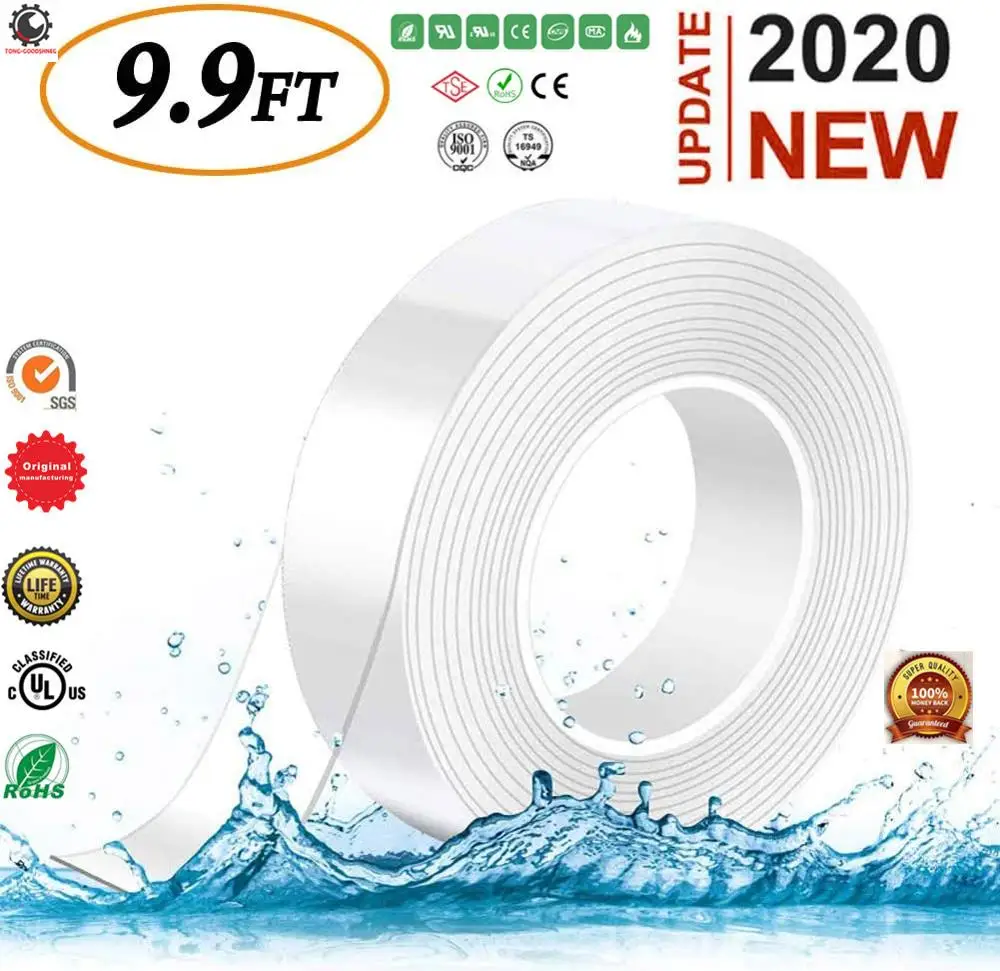 

Nano Tape Double Sided Sticky Washable Multipurpos Adhesive Tape Traceless,Heavey Duty Strong Sticky Mounting Tape Gel Poster