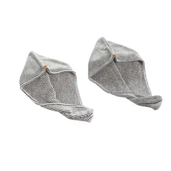 

2Pcs Quick Drying Towel Hair Cap Bamboo Charcoal Fiber Dry Hair Cap Absorbent Cap Hair Accessories for Women Girls Ladies