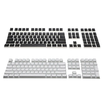 

1Set Translucent Double Shot Shine PBT 108 KeyCaps Backlit For MX Mechanical Keyboard Black / white 108 PBT Key Cap