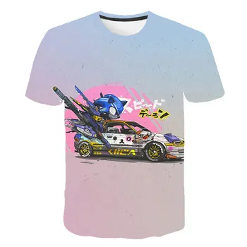 

2020 Summer Latest Kids Gradient Short-sleeved Sonic the Hedgehog t shirt Cartoon T-shirt Children's Clothing Cute Casual Tops