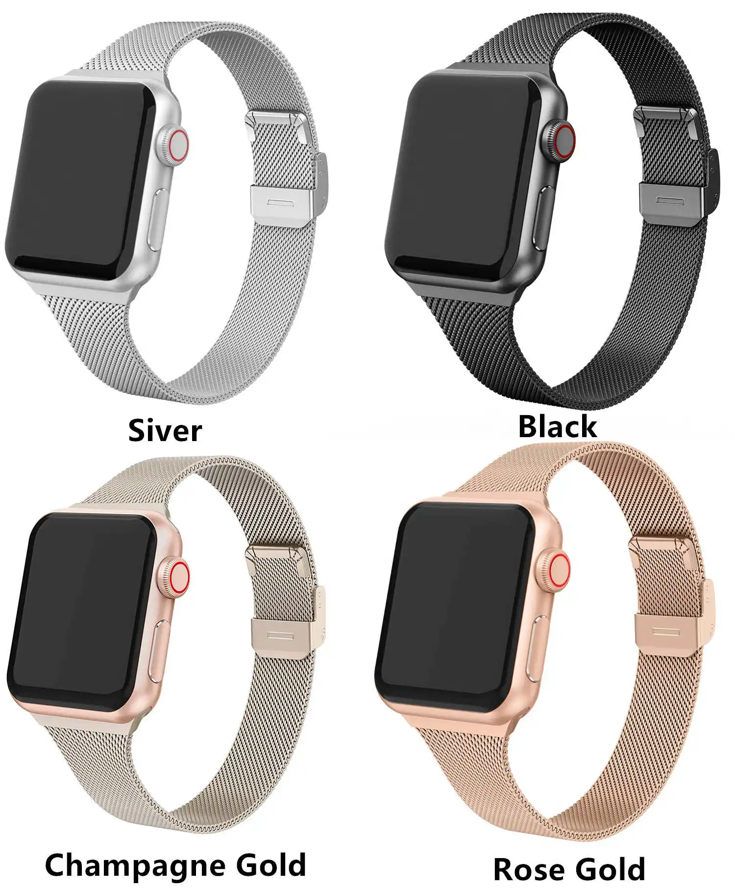 Silm Milanese ремешок для Apple Watch 5 4 band 44 мм iWatch ремешок 40 мм металлический браслет из нержавеющей стали Ремешки для наручных часов 5 4 3 2 1 38 мм 42 м