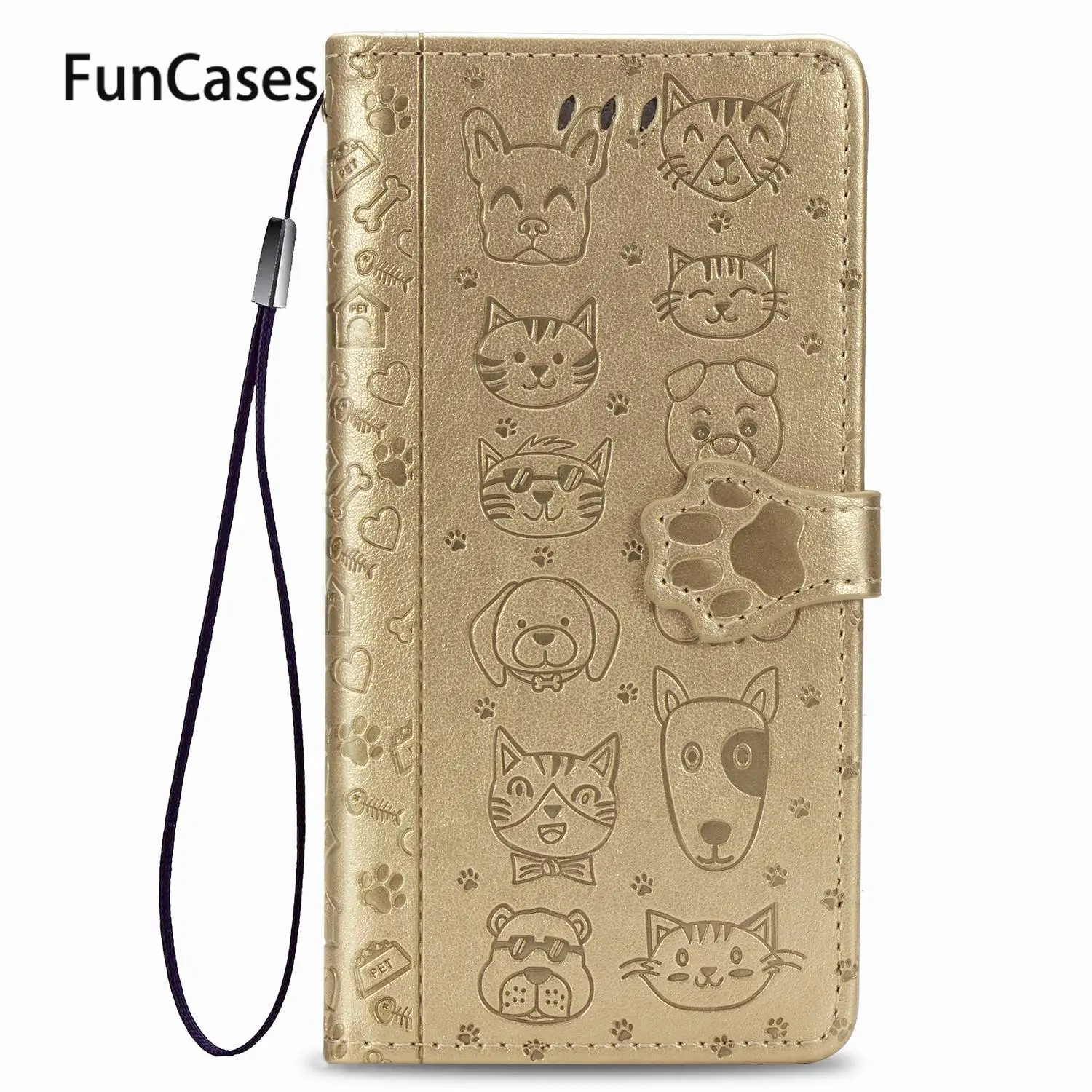 Carino Testa Di Cane Cellulare Casse Del Telefono Per Il Iphone 7 Estuche Proteggere Dell'Unità Di Elaborazione Di Libro Di Cuoio Di Caso Capinha Cope