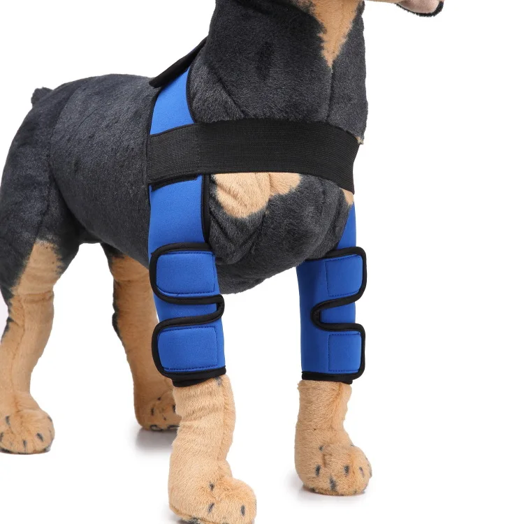 Наколенники для собак защитные наколенники гетры черные светоотражающие защитные леггинсы с изображением собак - Цвет: Blue
