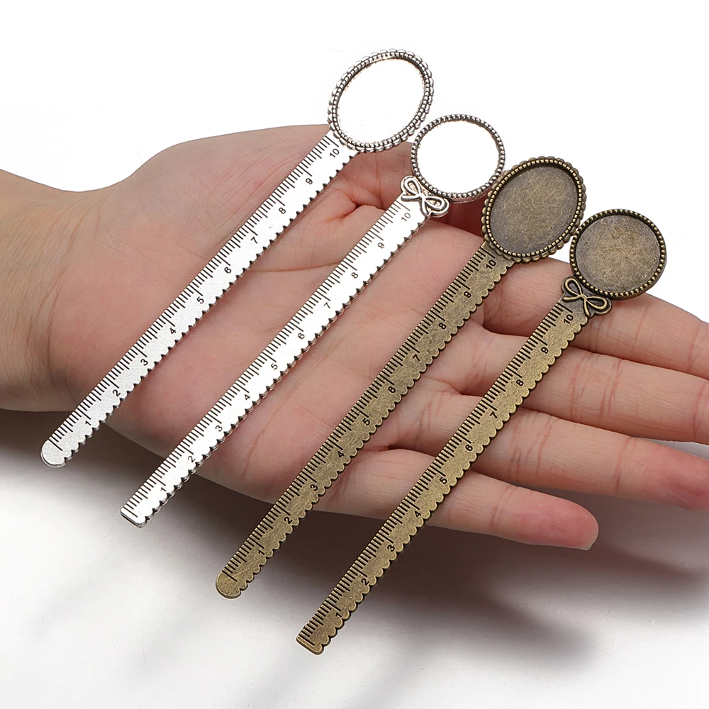 5 шт./лот Античная винтажная линейка ручной работы Закладка кабошон основа