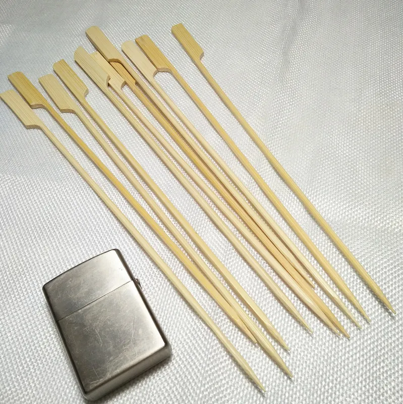 200-400pcs BBQ Grill Kebab Barbeque Fruit Bamboo Skewers Cocktails Picks Paddle Sticks Party Bar Restaurant Supplies 25cm x 3m