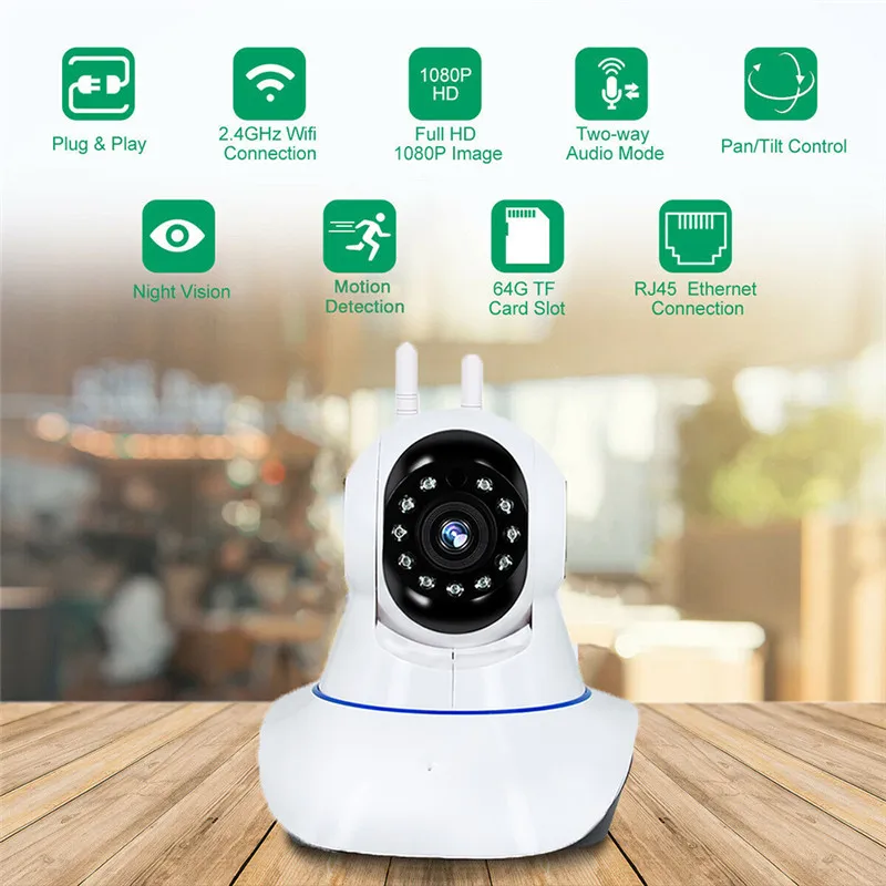 

FISTAK HD 1080P Wireless IP Camera Infrared Night Vision Wifi Two Way Audio Smart Home Security Surveillance Outdoor Camera
