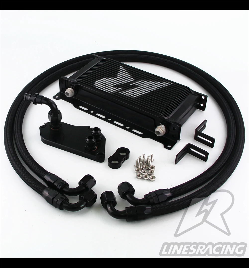 Oil Coolers Cooling Systems LINESRACING 19 Row AN10 Engine Black