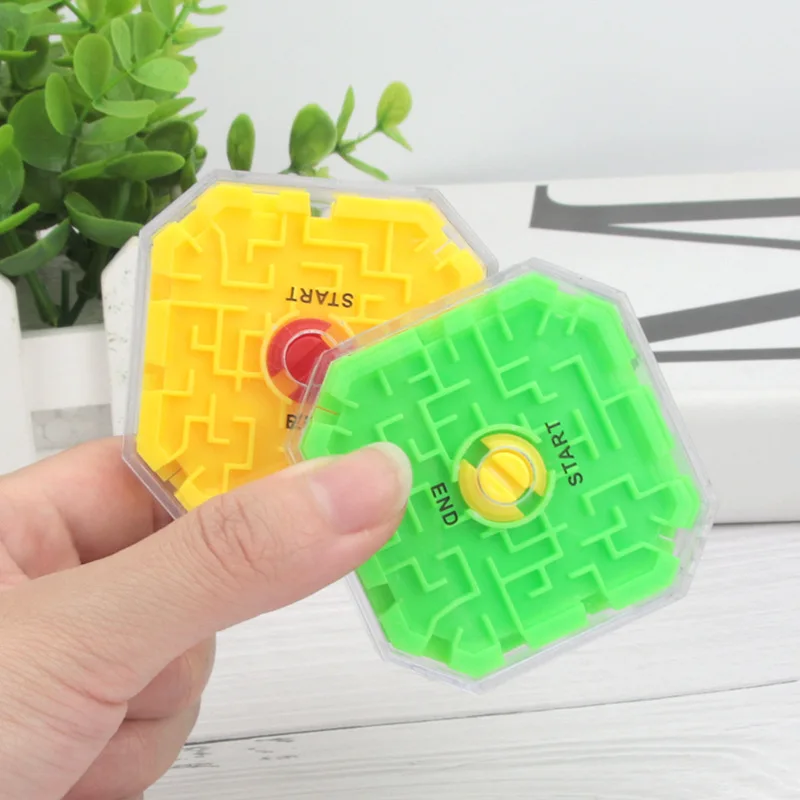 3D куб стерео игрушка-лабиринт ручная игра Футляр коробка забавная игра для мозга вызов игрушки баланс Развивающие игрушки для детей - Цвет: Send color randomly