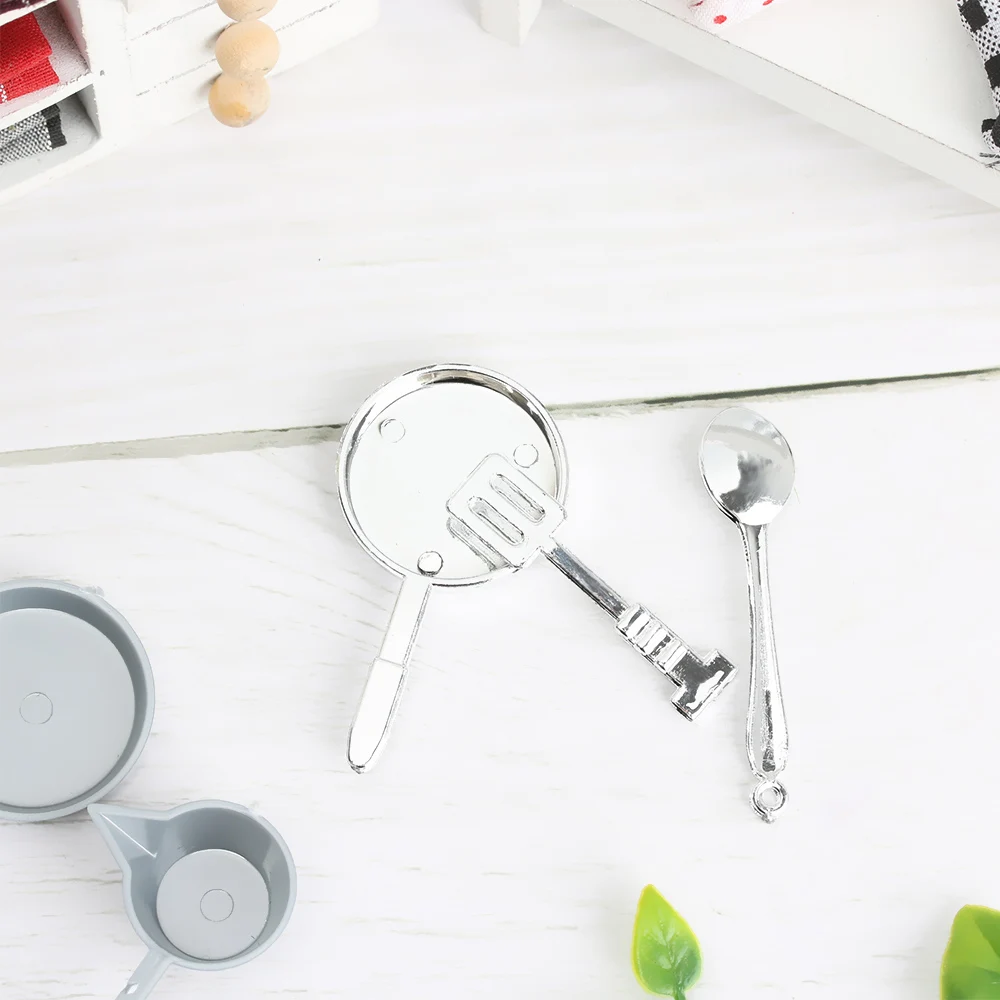 10/11Pcs/Bag 1:12 Miniature Cookware Mini Food Toys Pot Fork Playing House Doll Accessories DollHouse Kitchen Tableware Model