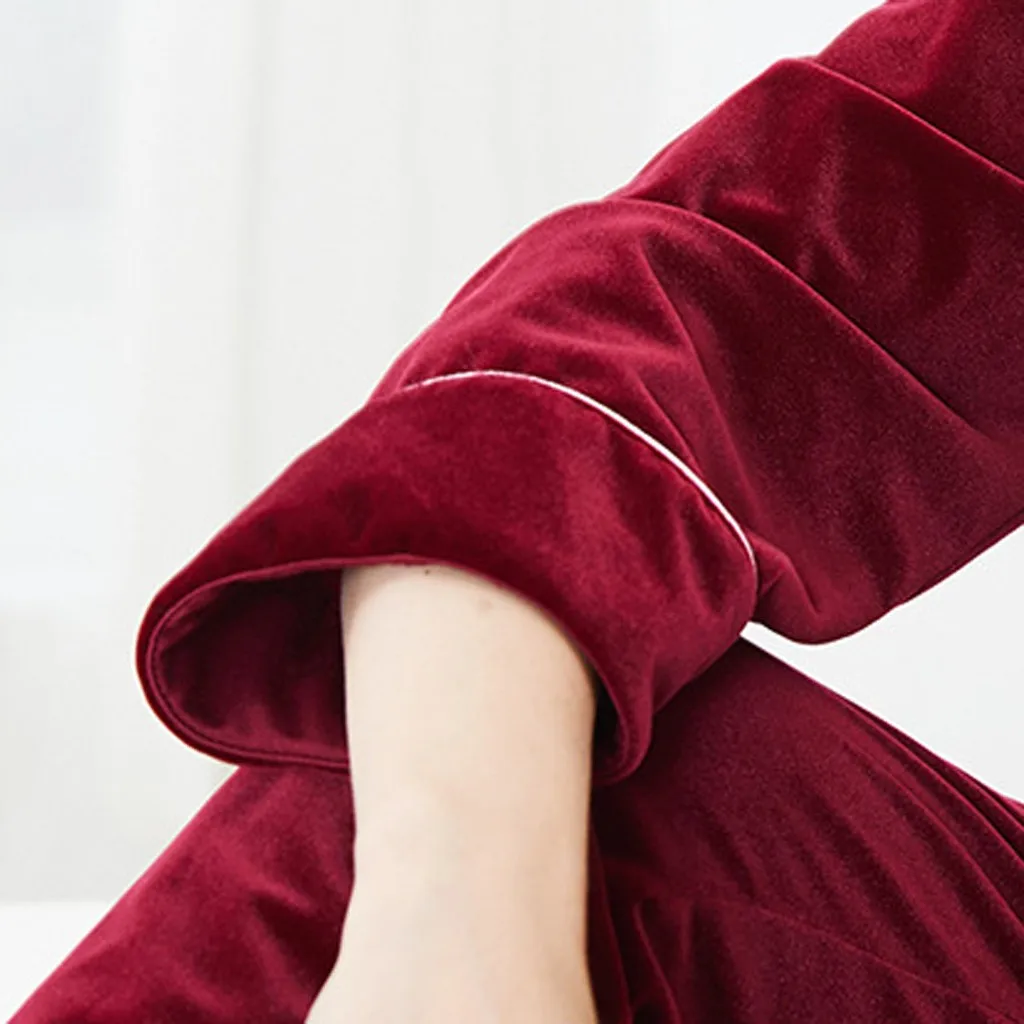 Высокое качество 2XL осень-зима теплый пижамный комплект Для женщин пижамы Глубокий винный бархатная домашняя пижама mujer элегантные шелковые пижамы 9,4