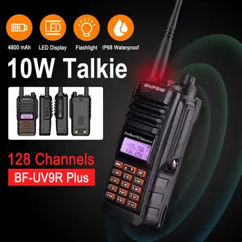 

Baofeng UV-9R Plus 10W VHF UHF Walkie Talkie Dual Band Handheld Waterproof 10km Two Way Radio Transceiver PMR 9R Transmitter