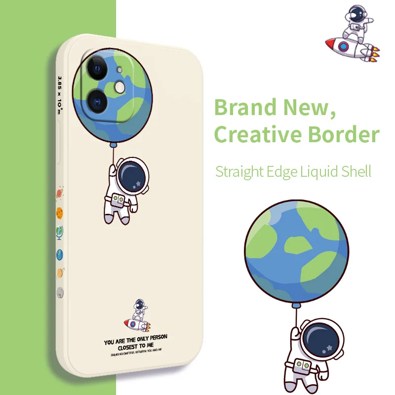 Rectangle Cute Pattern Phone Case For iPhone 12 13 Pro Max 11 X XS XR XSMAX SE2020 8 8Plus 7 7Plus 6 6S Plus Silicone Cover