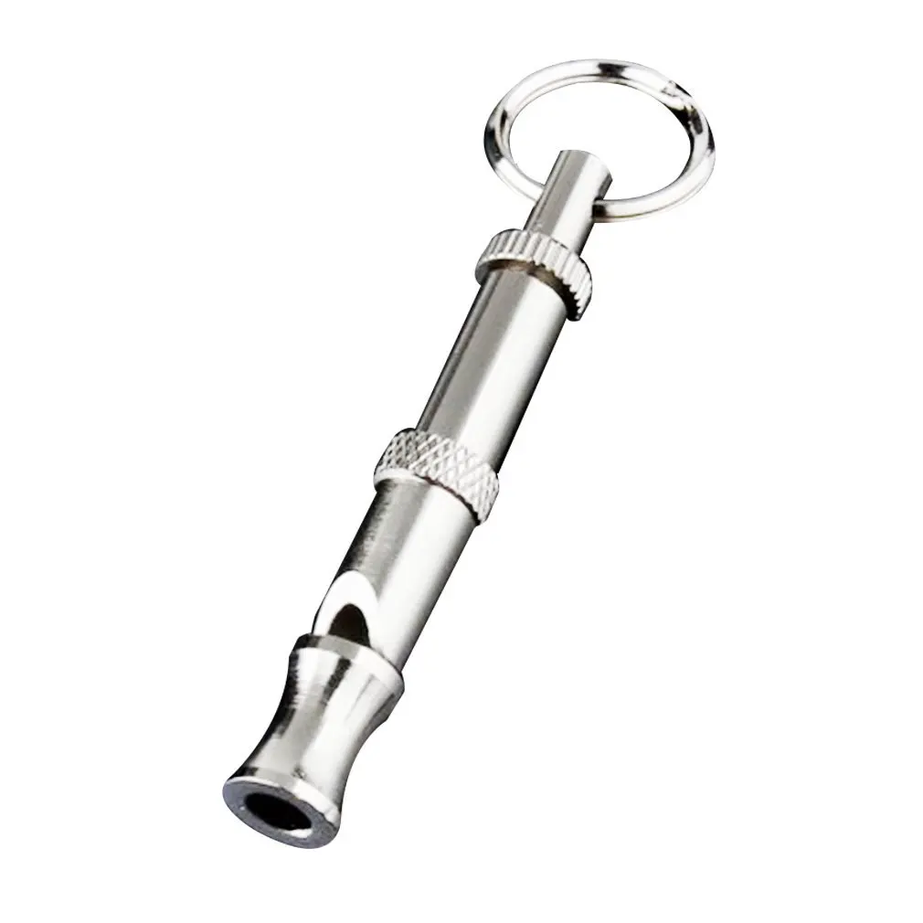 

Pet Dog Training Adjustable Whistle Sound with Keychain for Dog Pet Pet Dog Training Stainless Steel Whistle Key Chain