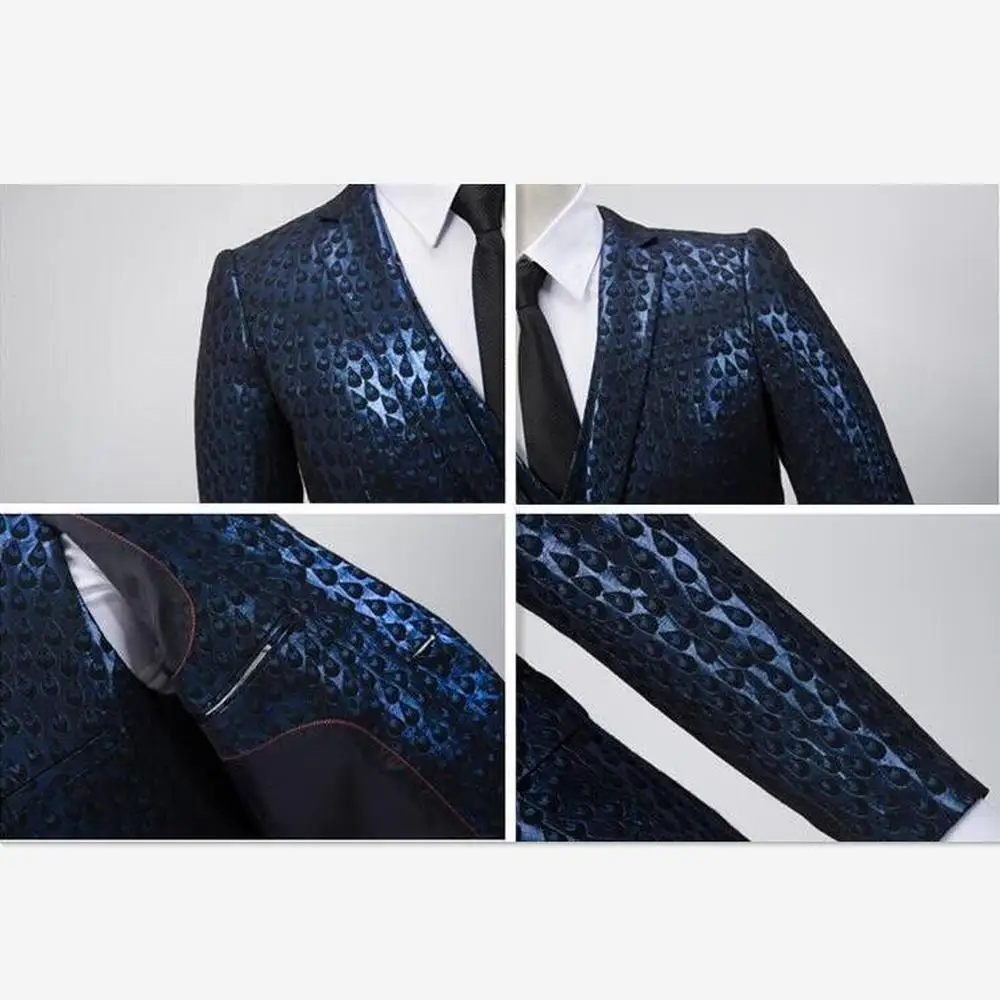 2019 Для мужчин s вечерние костюмы блейзеры золотистого цвета Slim Fit Ночной клуб