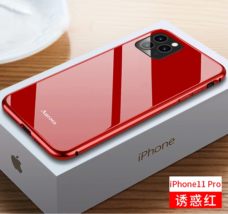 Роскошный металлический корпус для iphone 11 Pro Max, задняя крышка из закаленного стекла для iphone 11, алюминиевая рамка для iphone 11