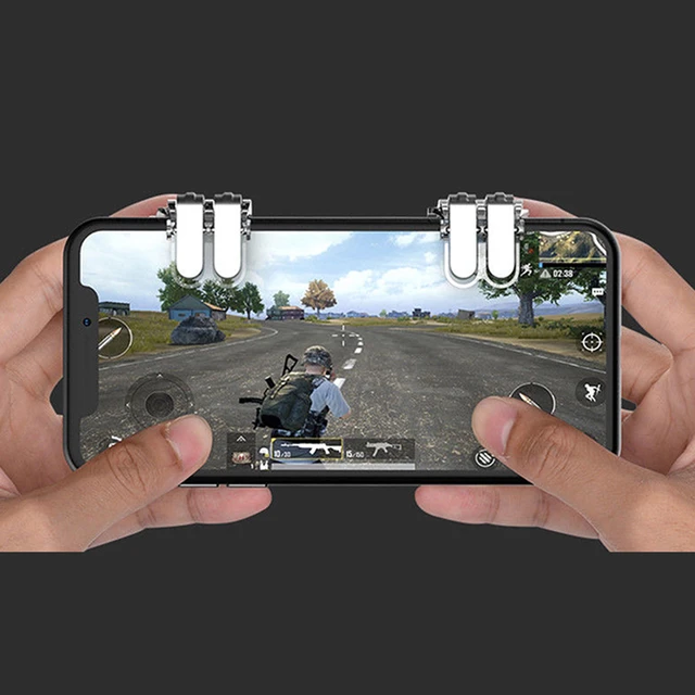 Controle para jogos de celular pubg w11, joystick de metal l1 r1 com  gatilho e botão de mira para iphone e android - AliExpress