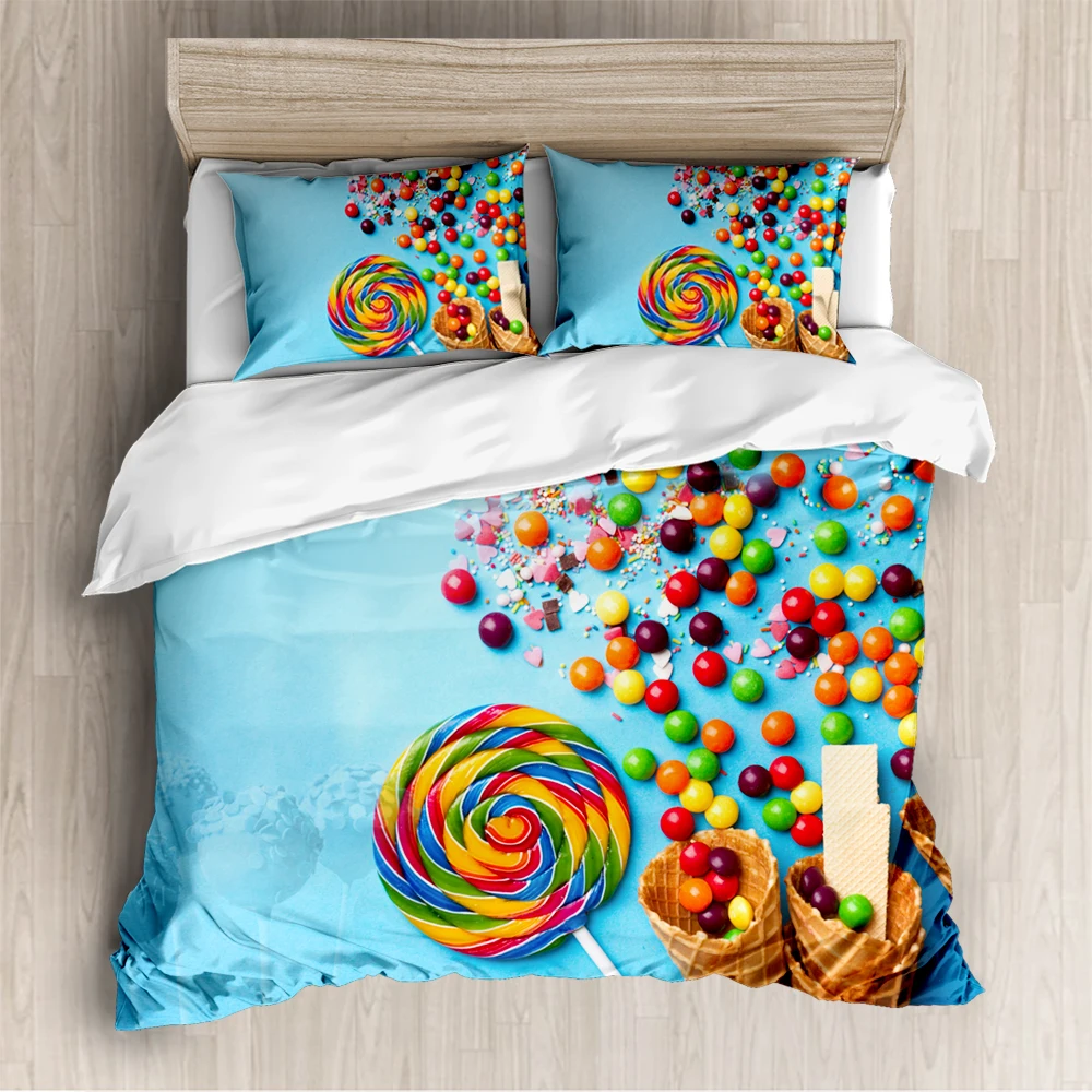 

Macarone rainbow lollipop series bedding set duvet cover pillowcase home textile bedding children's gift extra large bedding set