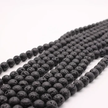 

2020 black Lava rock Beads Stone for Jewelry Making Natural Stone Charms Loose Beads DIY Strand Bracelet Necklace Wholesale