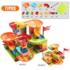 77-308PCS Marble Race Run Big Block Compatible City Building Blocks Funnel Slide Blocks DIY Big Bricks Toys For Children Gift 2