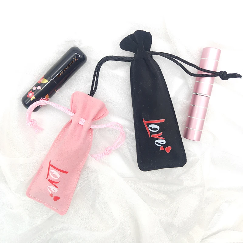 Logo Personalizzato Flanella Borsa In Velluto Rossetti Orologio Gioielli Borse Per Imballaggio Matrimonio Velluto Coulisse Eyeliner Sacchetti Per Mati