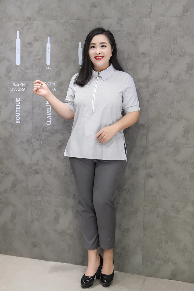 9XL 8XL 7XL 6XL 5XL blusa social feminina женские рубашки белые топы для девушек в полоску свободного размера плюс Blusas топы M315