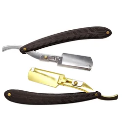 Classic With Wood Handle Hair Removal Tools Old Shaving Knife Kit Stainless Steel Barber Razor Straight Edge Folding Gift