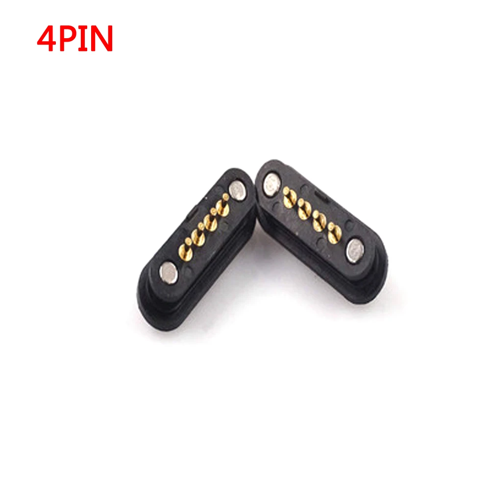 1-10Pair Straight needle Magnetic Pogo Pin Connector 4 Pole Pitch 2.5 MMThrough Hole Male Female 2A 36V DC Power Charge Probe |