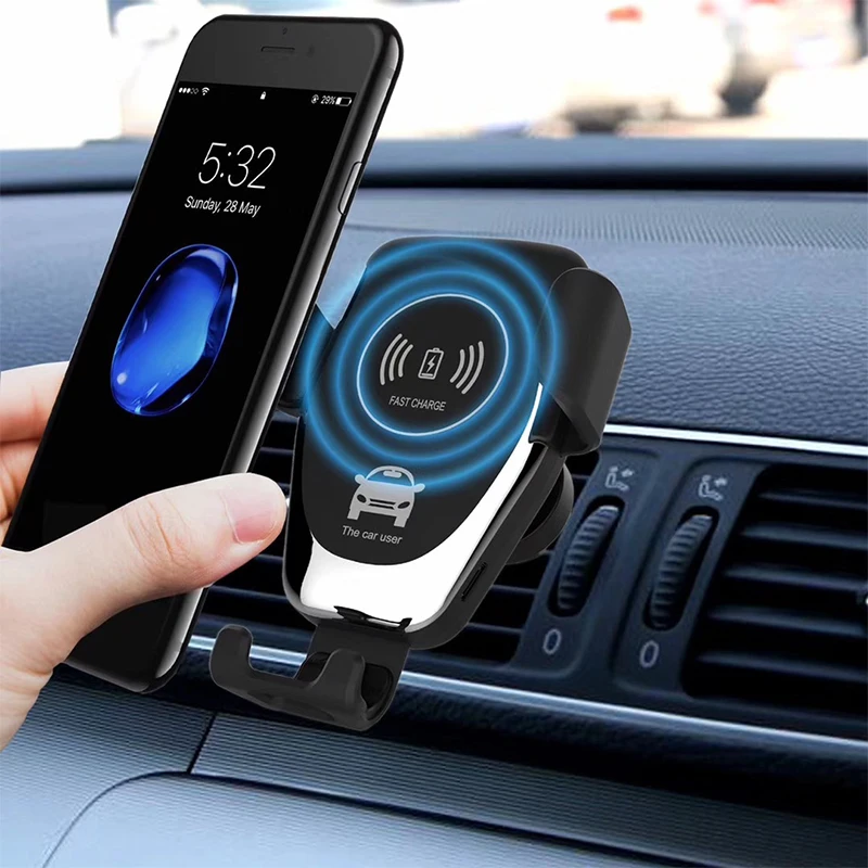 10 Вт беспроводное автомобильное зарядное устройство автоматический зажим Быстрая зарядка держатель телефона крепление в автомобильное вентиляционное отверстие для iPhone 8 X samsung смартфон