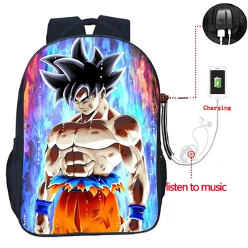 

Dragon Ball Z Goku Backpack with USB Charging Laptop Backpack Students Shoulder Bags School Bags for Teenage Girls Boys