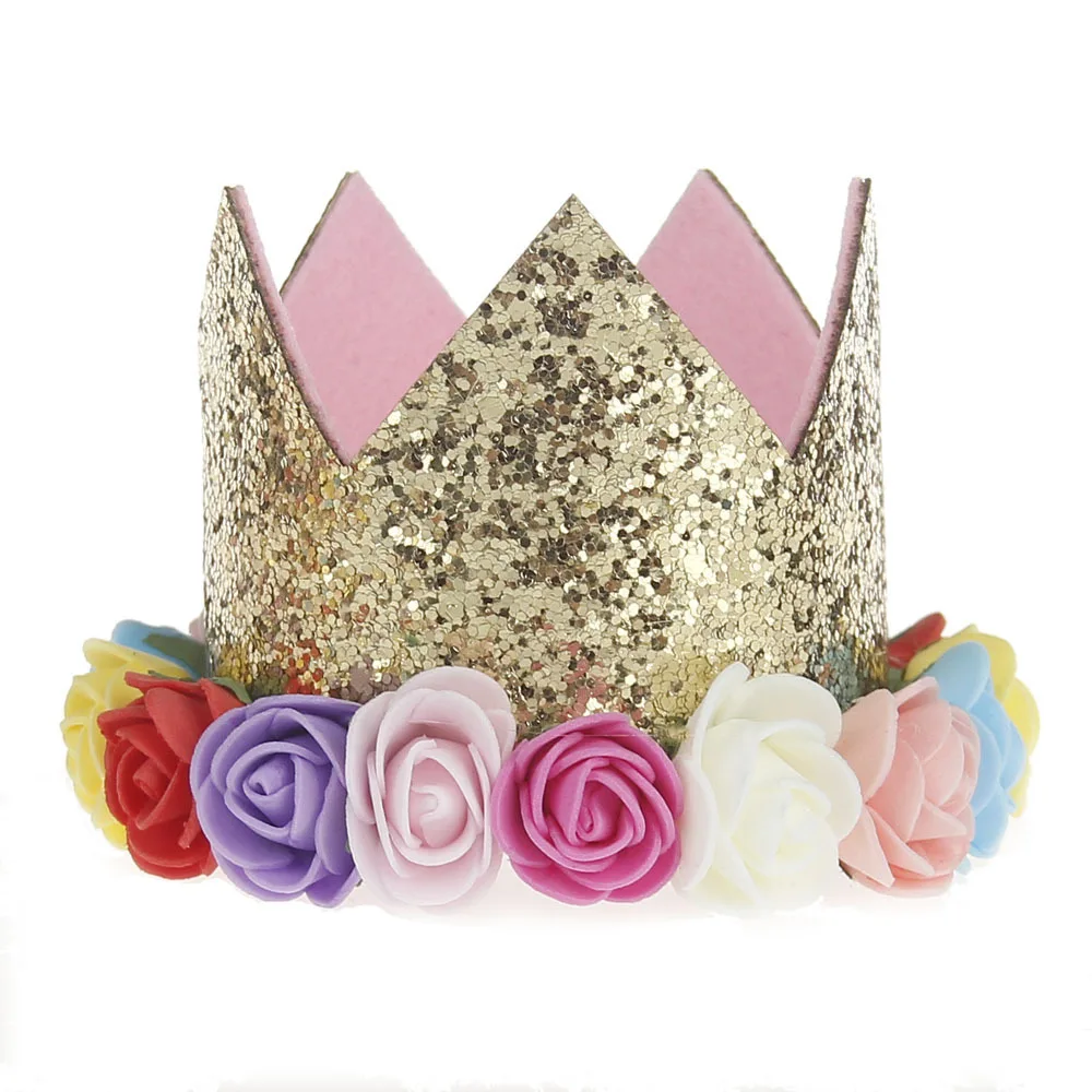 В европейском и американском стиле стиль с кружевными розами для маленьких девочек Милые шляпки короны для детей производительность фото повязка на голову Детские резинки для волос повязка на голову