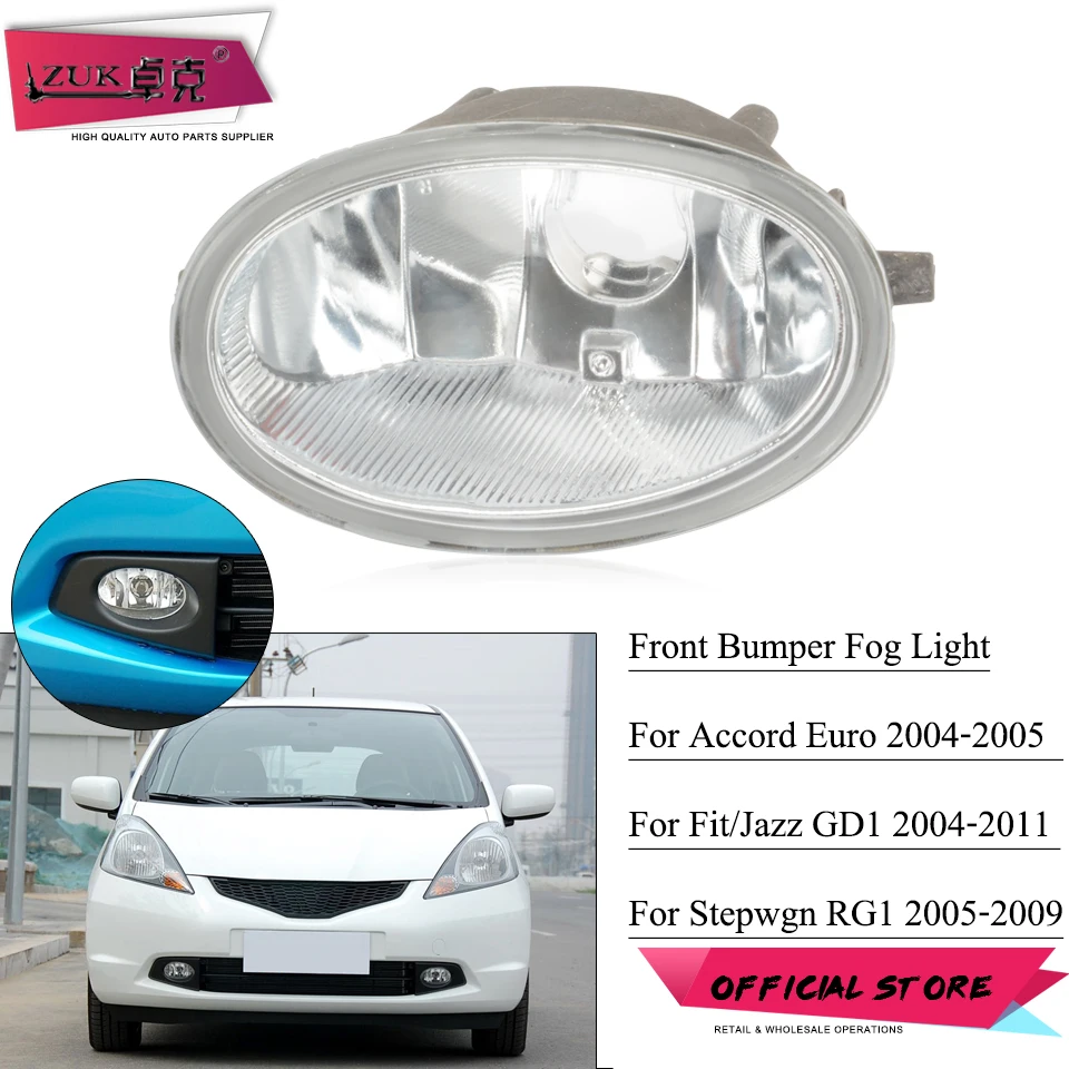 Zuk 2 Pezzi Paraurti Anteriore Fendinebbia Per Honda Accord Euro Cl7 2004-2005 Stepwgn 2005-2009 Airwave 2005-2010 Fit Jazz 05-11