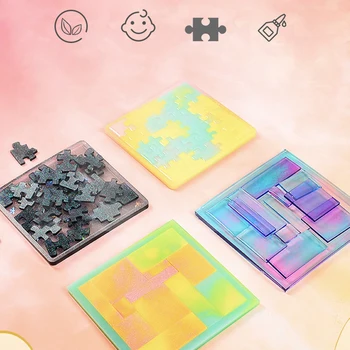 

Creative Mold Resin Craft Jewelry Pendant DIY Silicone Mold Handmade Jigsaw Puzzle Game Making epoxy resin molds