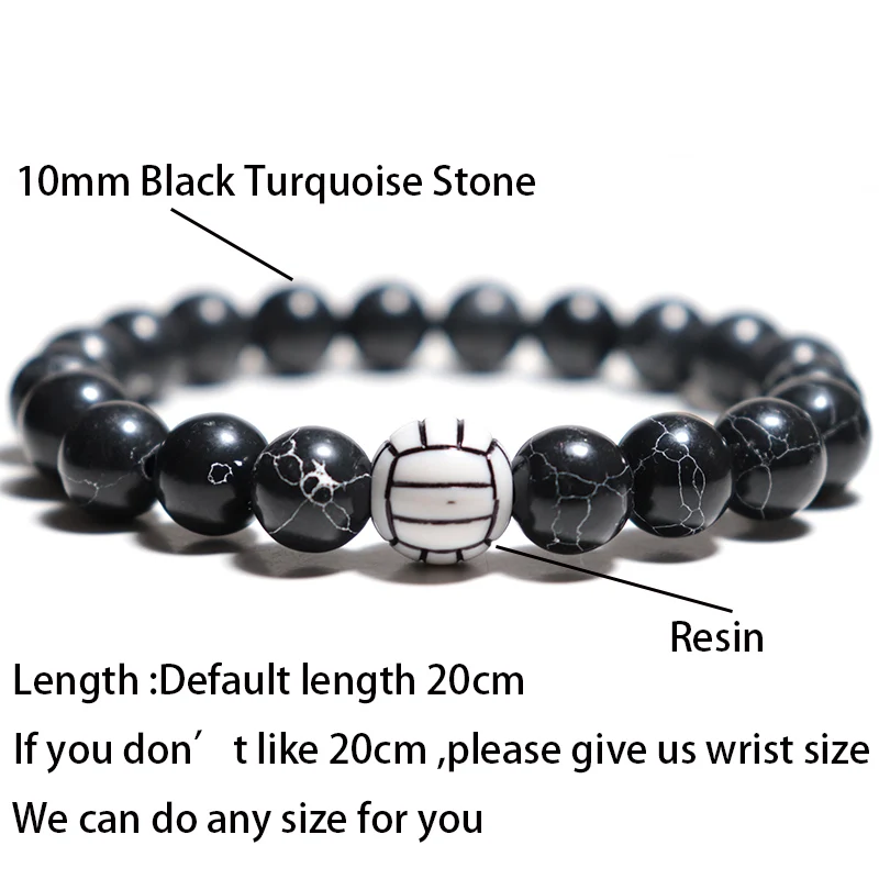 Beads Bracelet For Men Women Volleyball Baseball Jewelry