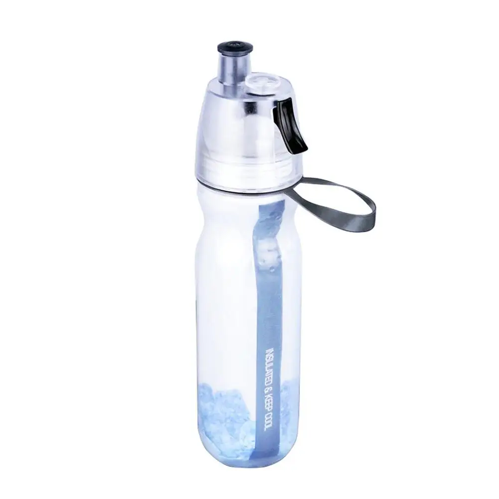 Doublelayer Cold Spray Cup Outdoor Sports Water Spray Sports Cooling Water Bottle Drinking