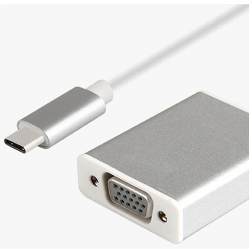 USB 3,1 тип-c к VGA конвертер адаптер для Macbook 12 дюймов Pixel Chromebook Galaxy S8/9 мужчин и женщин видео кабель 1080P