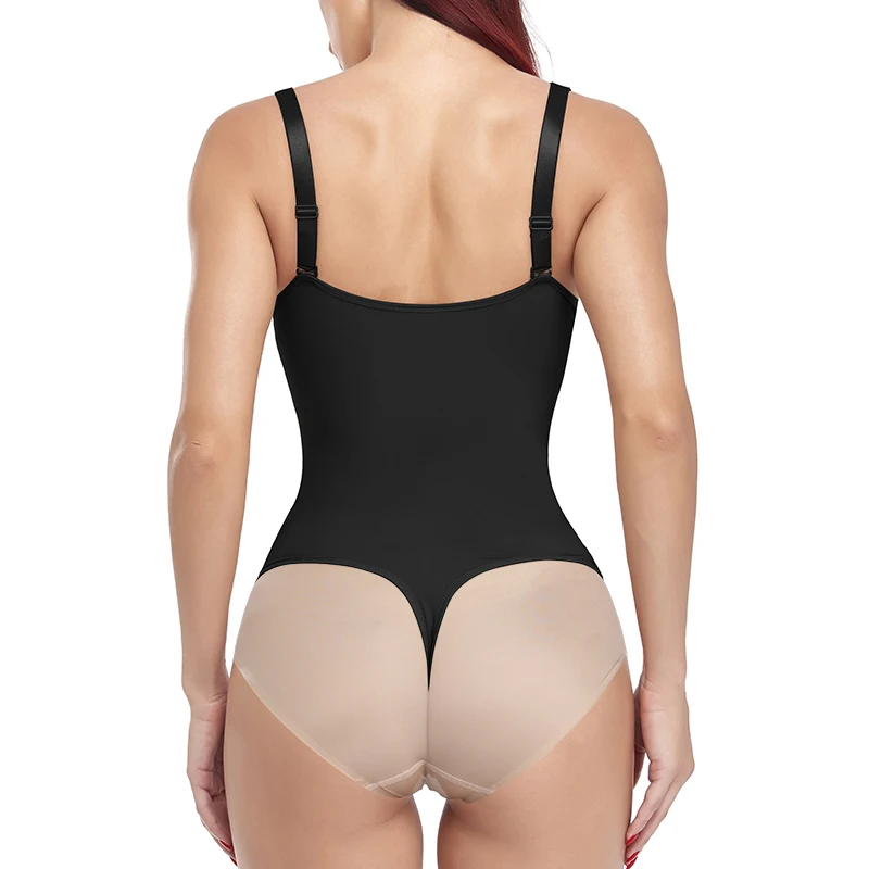 Bodysuit Shapewear Sexy Deep V-Neck Jumpsuit Top Body Shaper Slimming Underwear Thong Waist Trainer Women Padded Push Up Corset spanx bodysuit